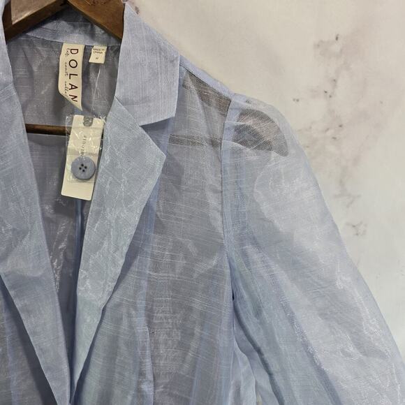 Anthropologie Blazer Womens Medium Blue Periwinkle Sheer Formal Jacket Dolan - Picture 10 of 13
